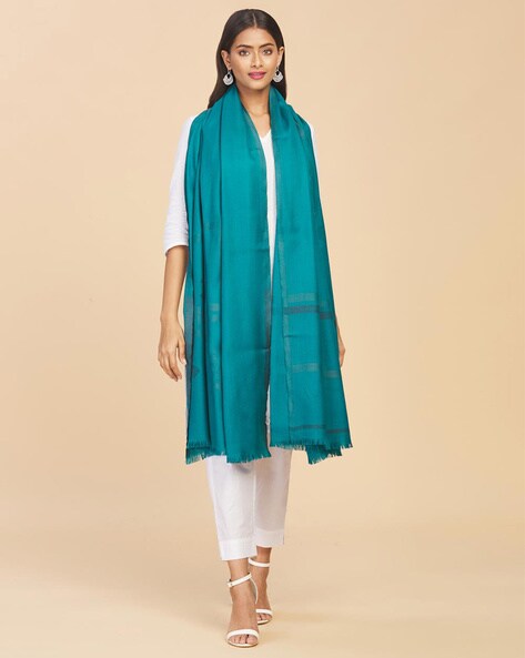 Woven Shawl with Fringed Hems Price in India