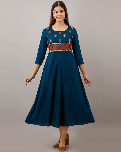 Embroidered Blue Ladies Designer Dress, Dry clean at Rs 999 in Jaipur