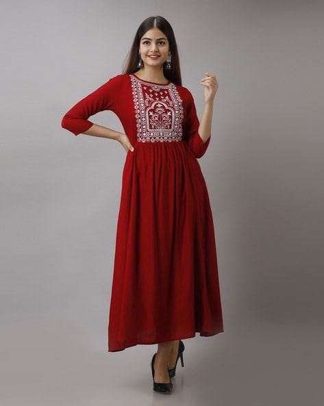 Maroon country cheap dress