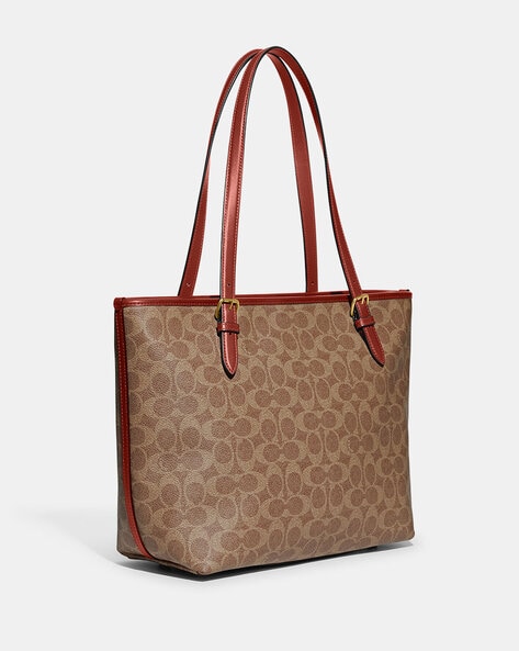 Buy Coach Taylor Medium Signature Canvas Tote Bag | Tan Color Women | AJIO  LUXE