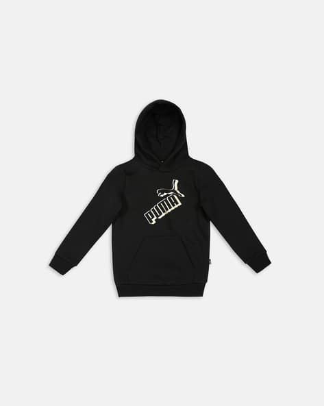 Brand Print Hoodie with Kangaroo Pocket