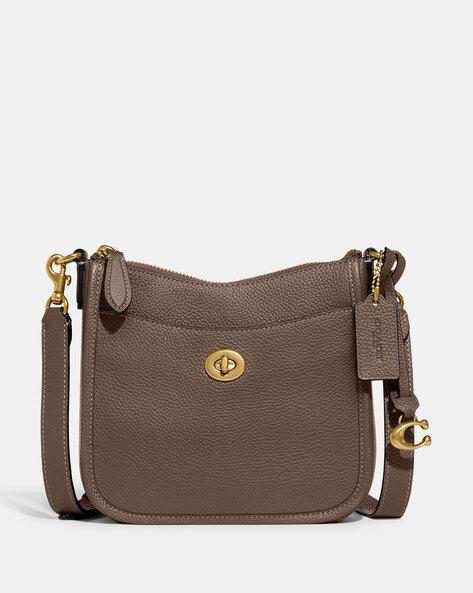 COACH Small Wristlet in Leather in Brown | Lyst