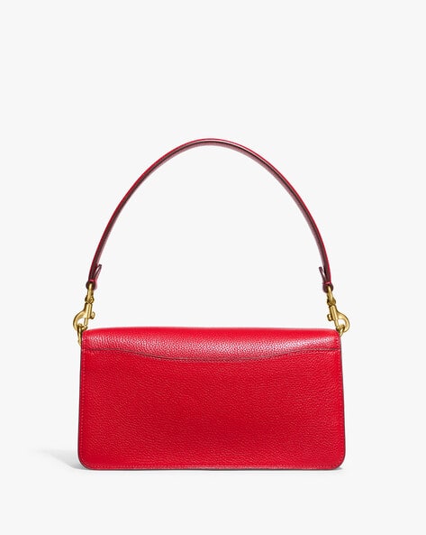 Buy Coach Pebbled Leather Tabby Medium Shoulder Bag | Red Color