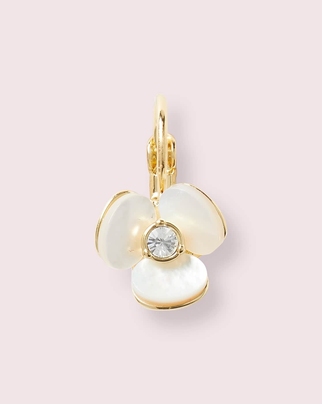 Kate Spade New York Earrings, GoldTone Cream Disco Pansy