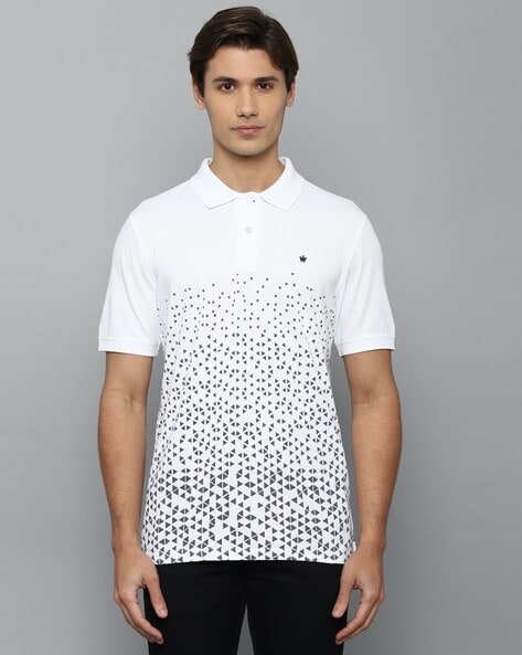 LOUIS PHILIPPE Printed Men Polo Neck White T-Shirt - Buy LOUIS