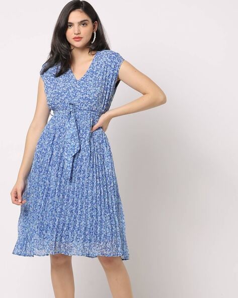 Buy PLEATED SHORT SLIM-WAIST DENIM DRESS for Women Online in India