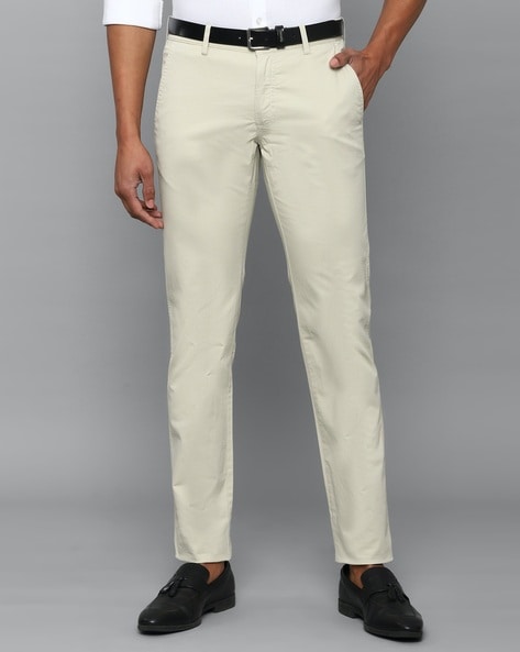 Buy Allen Solly Brown Cotton Slim Fit Trousers for Mens Online @ Tata CLiQ