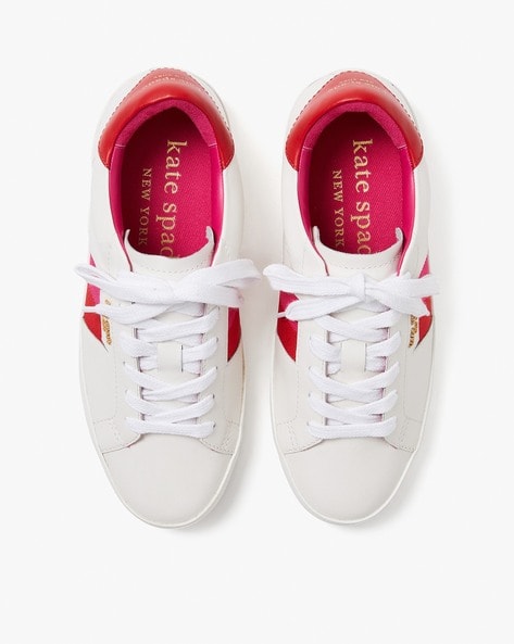 Buy KATE SPADE Flash Lace-Up Sneakers | White Color Women | AJIO LUXE