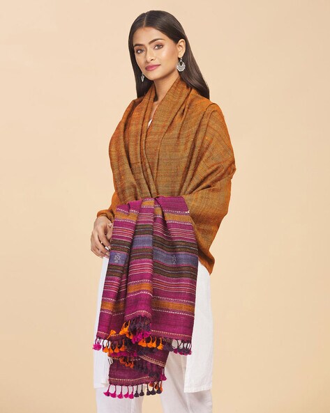 Striped Shawl with Tassels Price in India