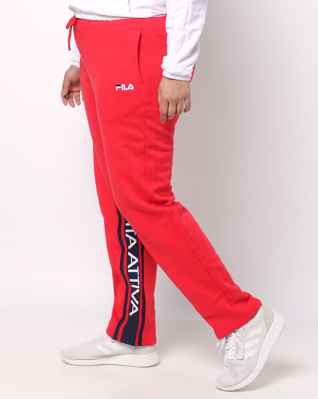 Women Placement Print Track Pants with Drawstring