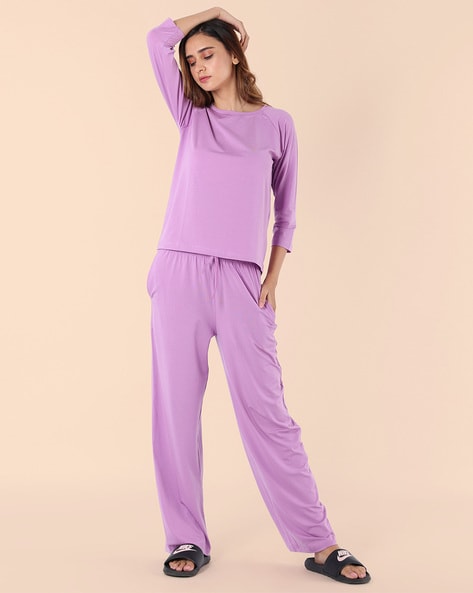 Buy Purple Night&LoungeWearSets for Women by NITE FLITE Online