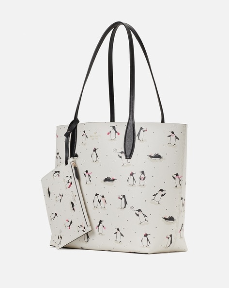 Buy KATE SPADE Large Penguin Tote Bag | White Color Women | AJIO LUXE