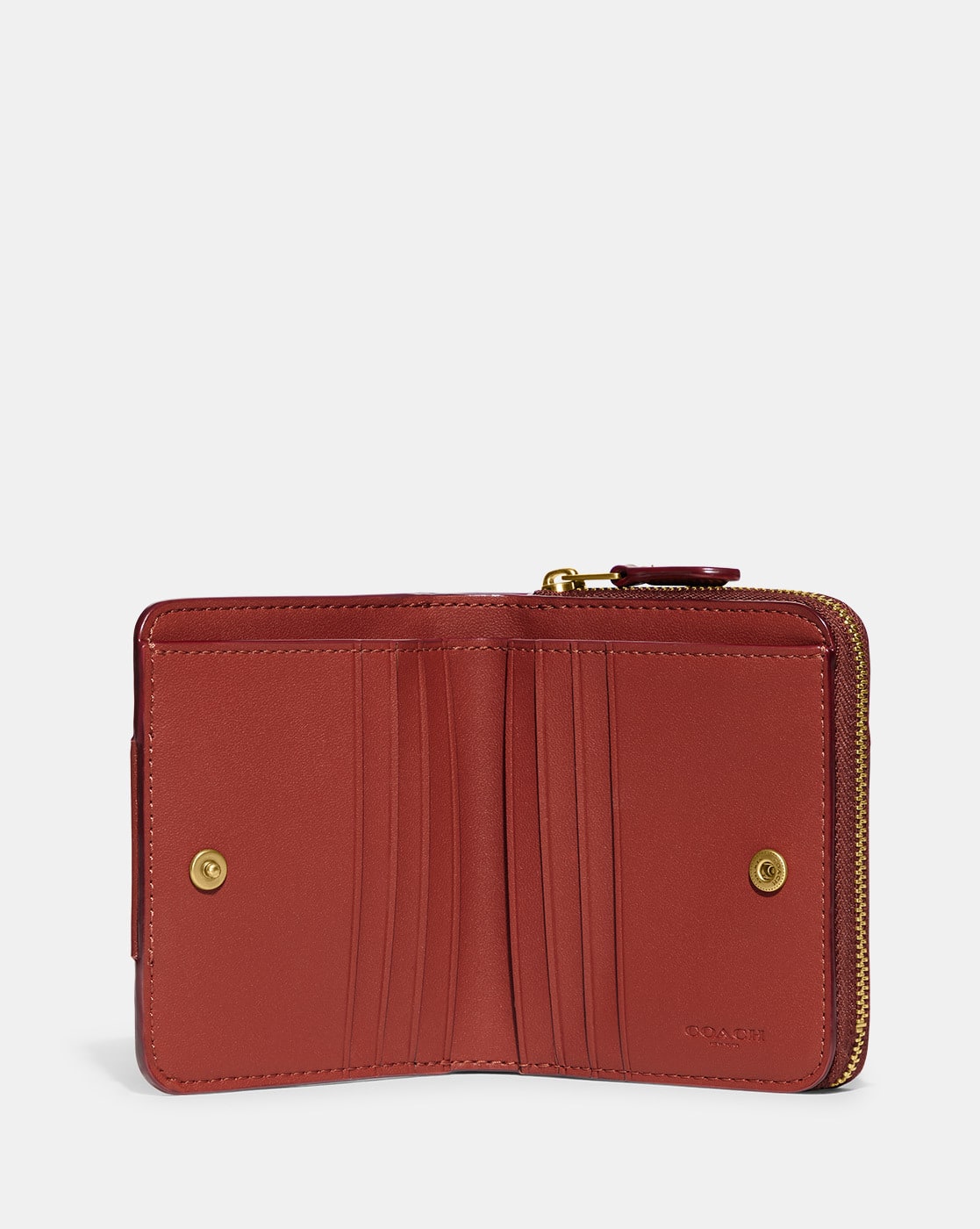 Buy Coach Bi-Fold Wallet in Colourblock Signature Canvas Rust