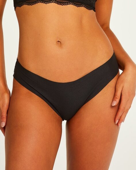Buy Hunkemoller Cotton Invisible Knickers, Black Color Women