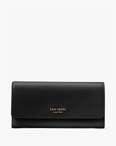 Kate Spade Spencer Slim Flap Wallet in Black