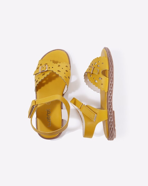 Buy Catwalk Women Yellow Solid Sandals - Heels for Women 8607703 | Myntra