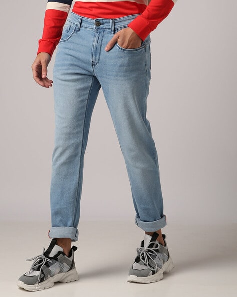 Lightly Washed Skinny Fit Jeans