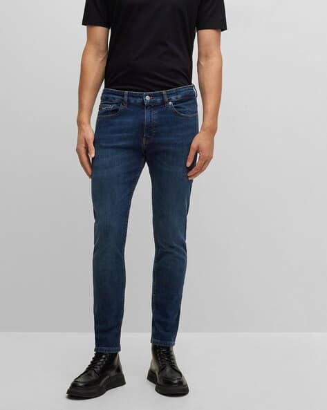 Buy BOSS Deleno Slim Fit Super-Stretchable Jeans Blue Color Men