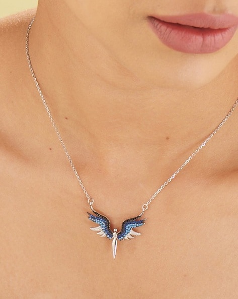 Family Angel Wing Protection Necklace Personalized With Swarovski Crystal  Birthstone Charms, Sterling Silver Christmas Gift - Etsy