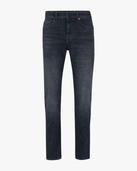 BOSS - Kids' jeans in stretch denim with branded back pocket
