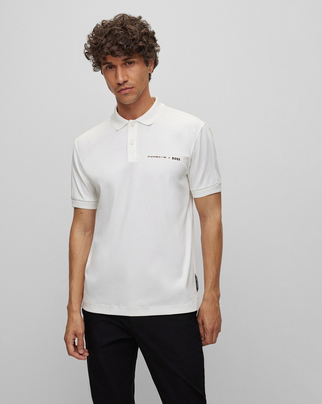 Buy BOSS Porsche X Boss Interlock Cotton Slim Fit Polo T-Shirt, White  Color Men