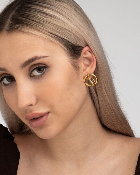 Double circle hot sale hoop earrings