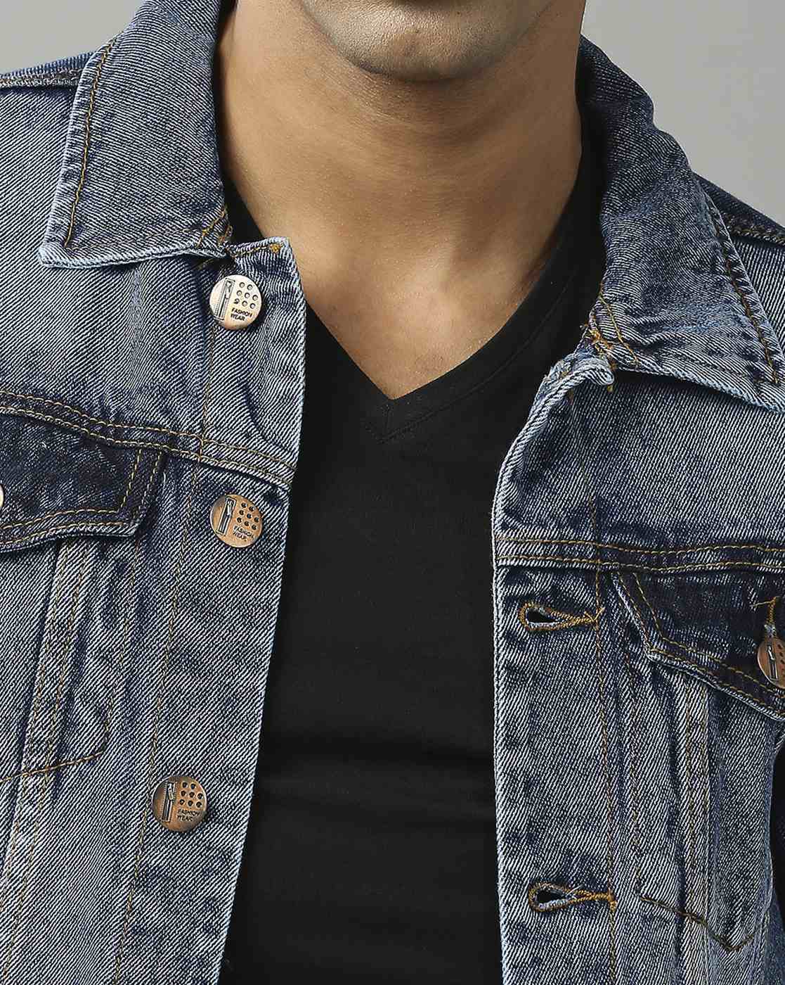 KOTTY Full Sleeve Self Design Men Denim Jacket - Price History