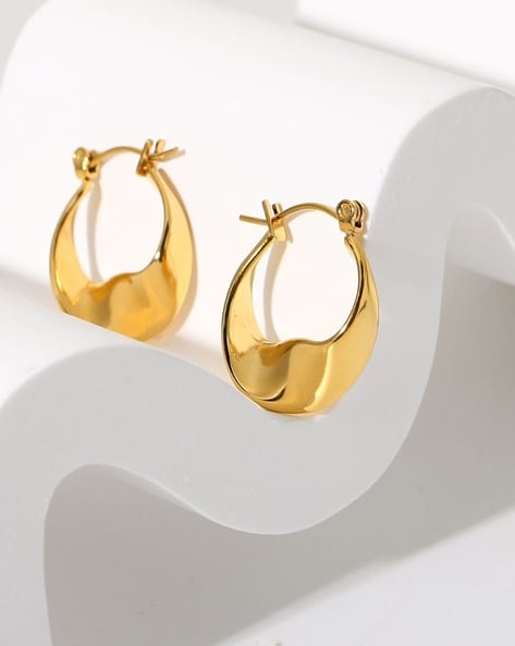 Gold plated round on sale earrings