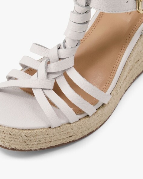 Tan nubuck espadrille wedges