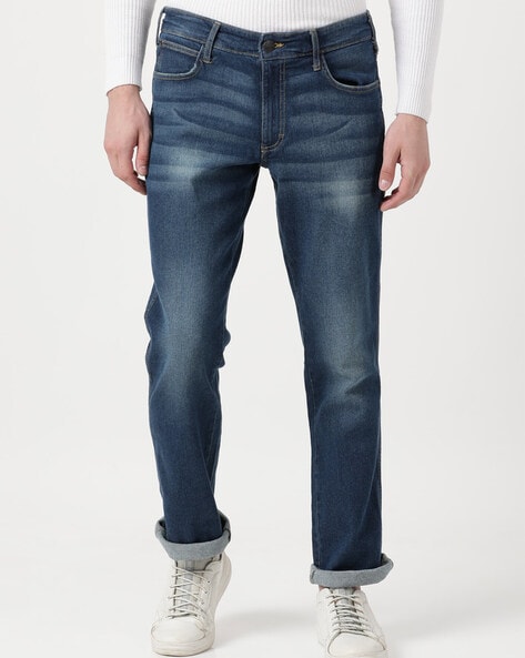 wrangler straight slim jeans