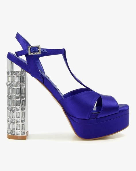 Buy Blue Heeled Sandals for Women by Dune London Online Ajio