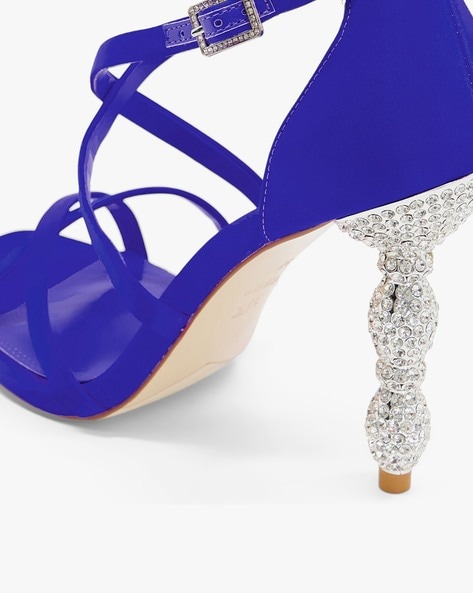 Royal blue sandal online heels