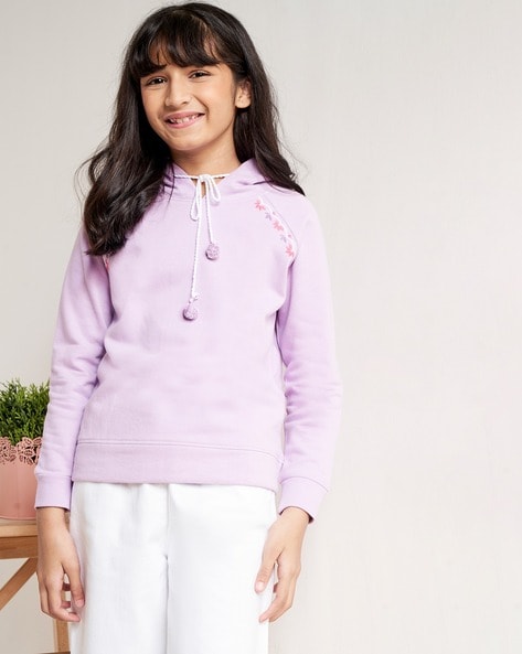 Global Desi Hooded Top with Embroidery