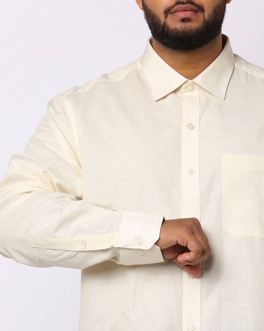 NHOJ JOHN Cream White Collar Shirt タグ付き Jack & Jones White