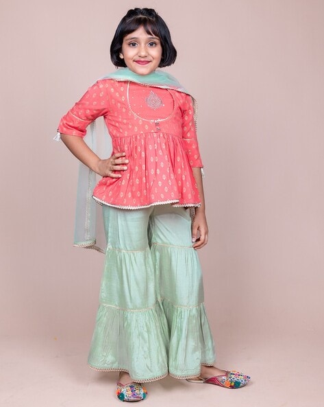 Buy Pink Ethnic Wear Sets for Girls by Fabindia Online | Ajio.com