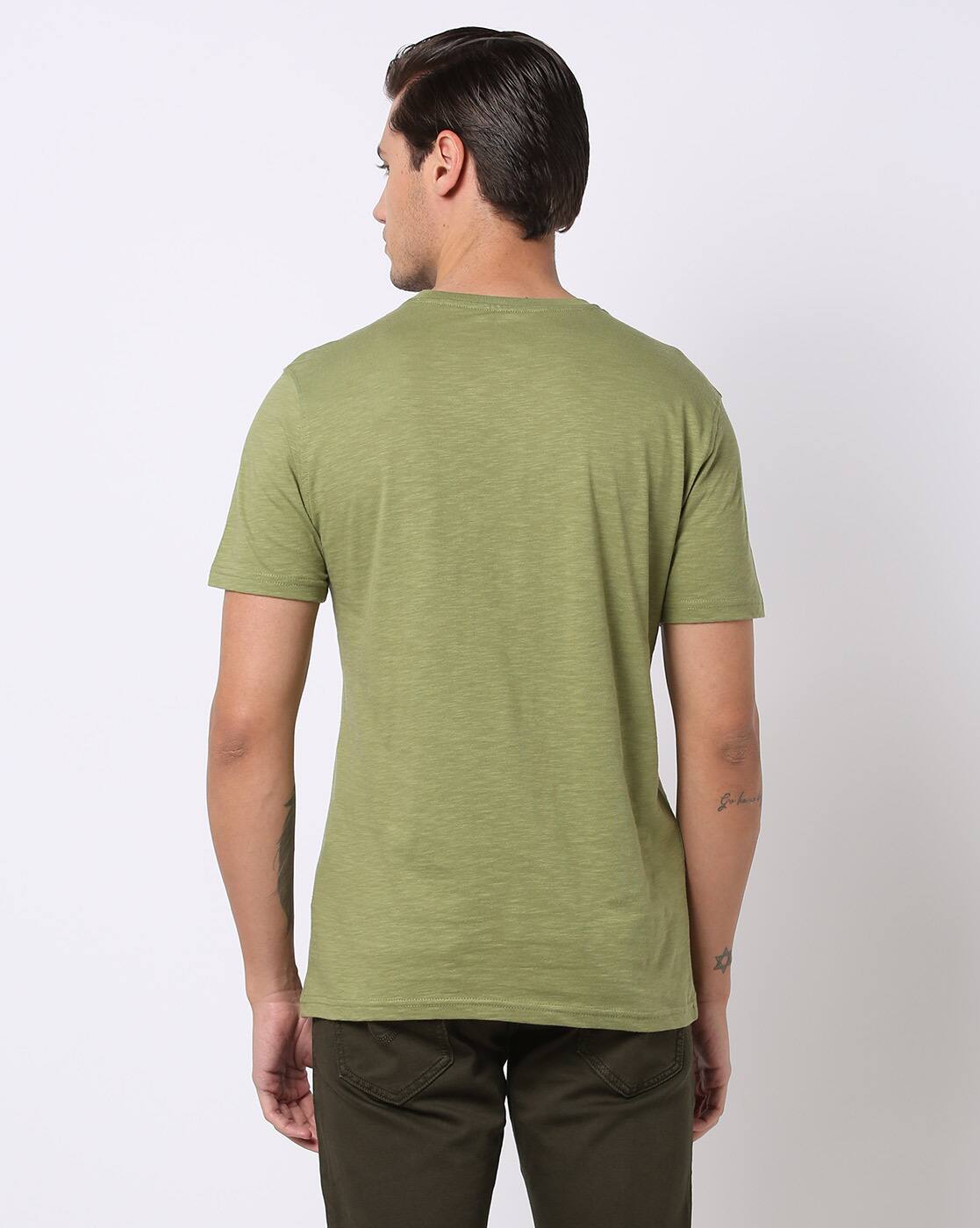 Buy Olive Tshirts for Men by DNMX Online | Ajio.com