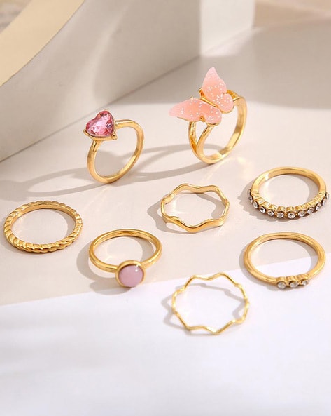 Jewels Galaxy Designer stackable ring combo for women/girls Alloy Gold  Plated Ring Set Price in India - Buy Jewels Galaxy Designer stackable ring  combo for women/girls Alloy Gold Plated Ring Set Online