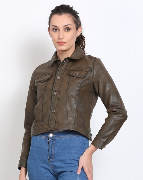 Jean Jacket With Fray Hem - Fudge – Ecru