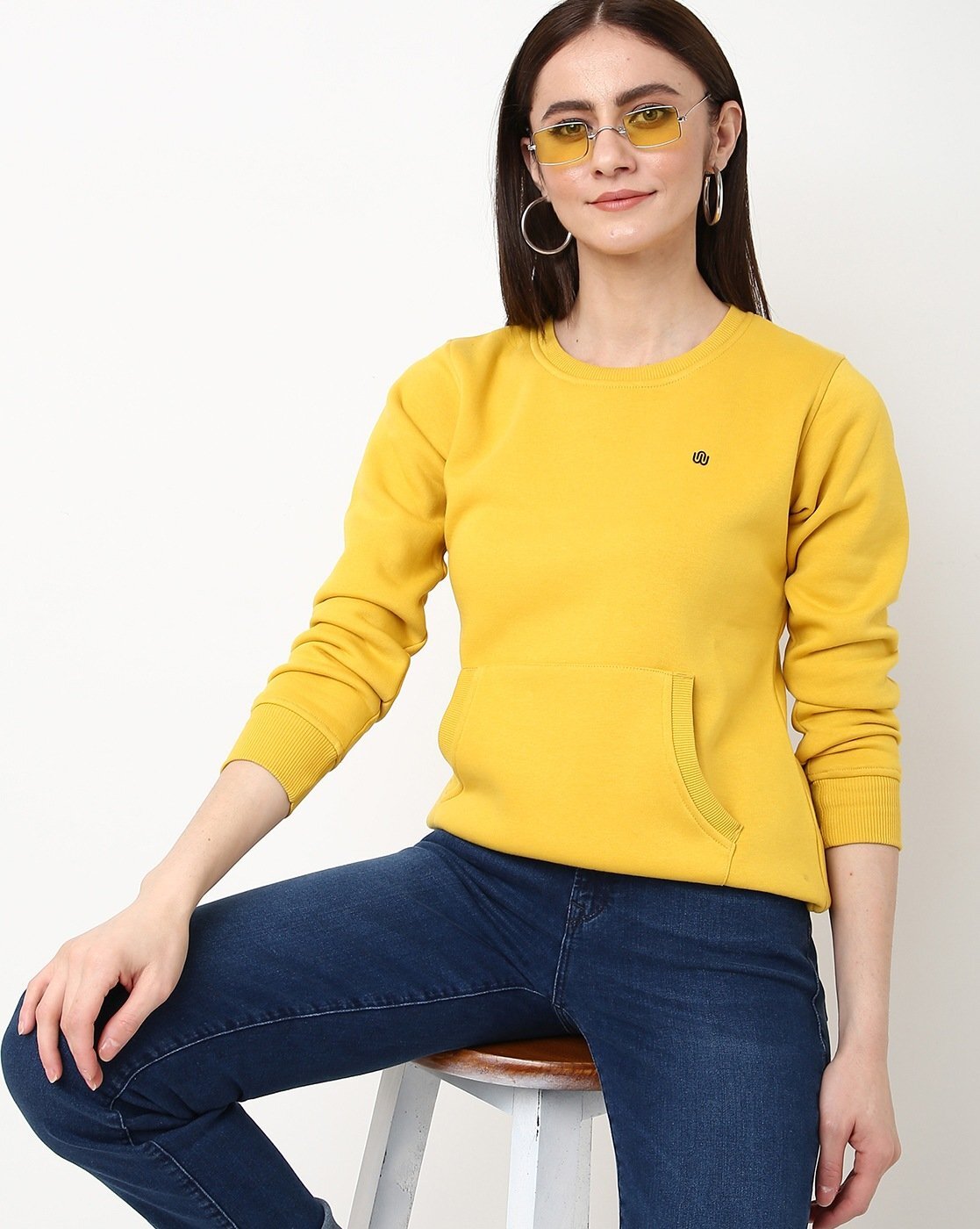 Round-Neck Sweatshirt with Placement Print