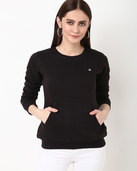 Tab91 Round-Neck Sweatshirt with Kangaroo Pocket