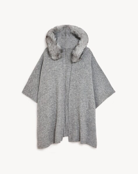 Poncho with Faux Fur Price in India