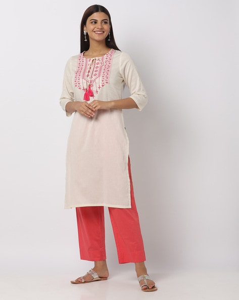 Buy White Cotton Kurti After Six Wear Online at Best Price | Cbazaar