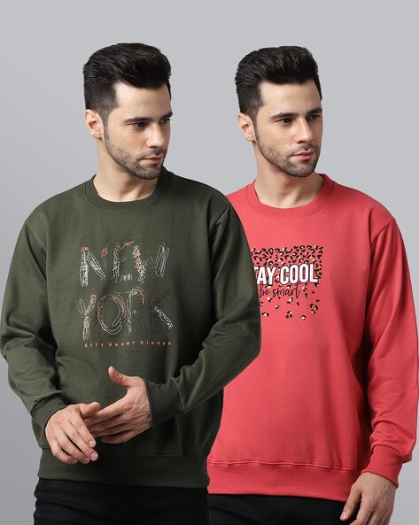 Buy Red & Olive Sweatshirt & Hoodies for Men by MACK VIMAL Online