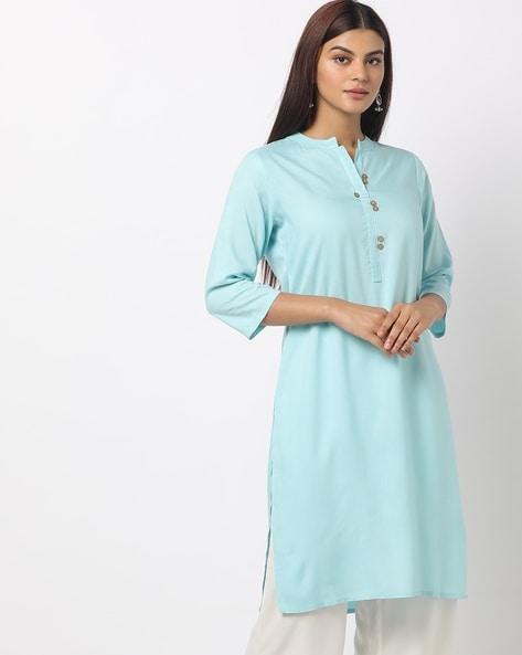 Straight Kurta with Button Placket