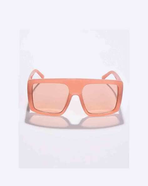 Orange Unisex Square Mirror Glasses- Order Wholesale