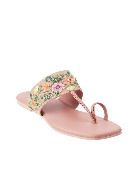 Buy Pink Flat Sandals for Women by Mochi Online | Ajio.com