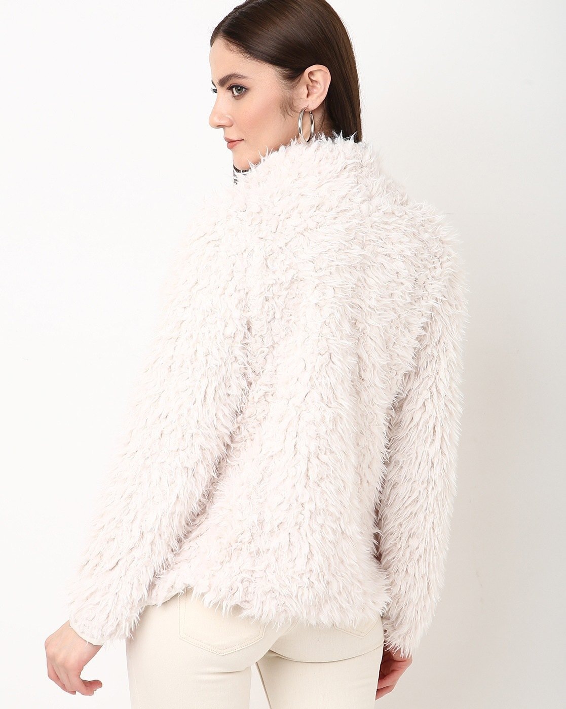 Buy Lipsy Cream Faux Fur Jacket online