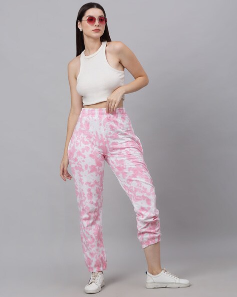 Pink tie outlet dye track pants