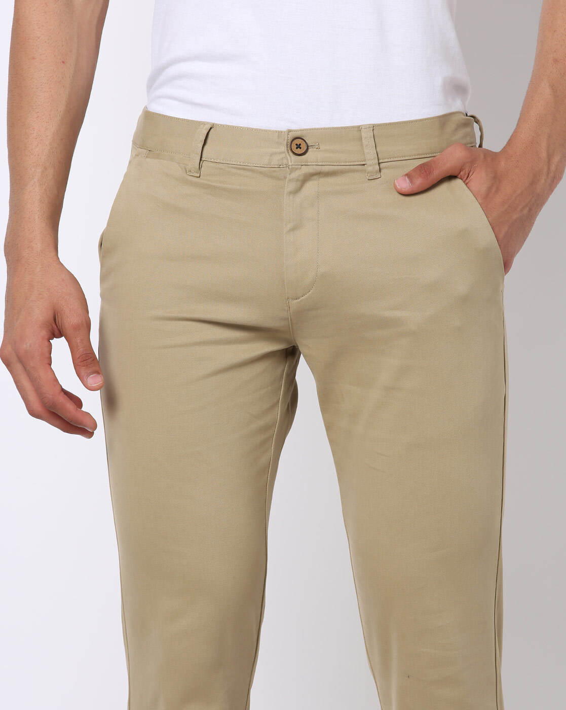 Buy Being Human Beige Slim Fit Trousers for Men Online  Tata CLiQ