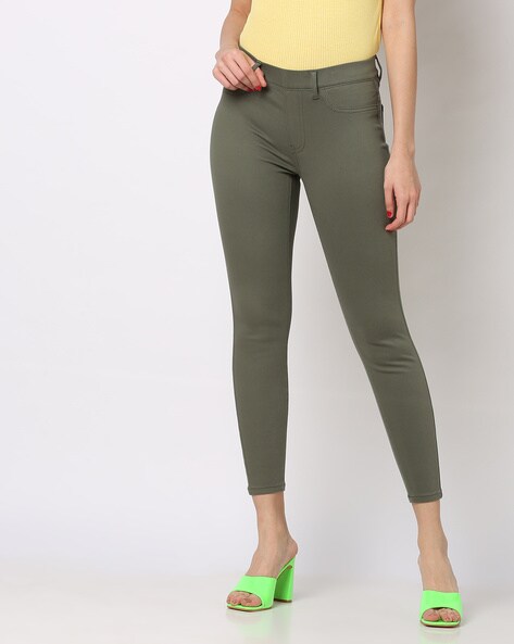 Skinny best sale olive pants